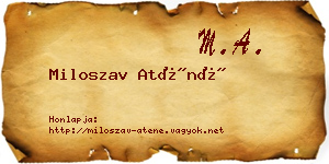 Miloszav Aténé névjegykártya